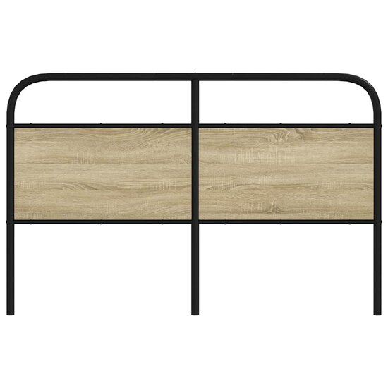 Hoofdbord Staal En Bewerkt Hout Kleurig 160 cm Sonoma eiken
