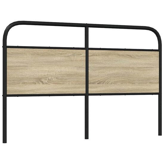 Hoofdbord Staal En Bewerkt Hout Kleurig 160 cm Sonoma eiken