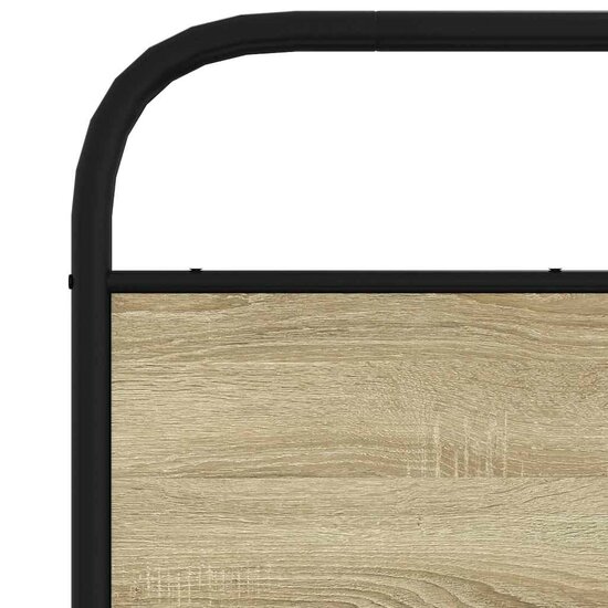 Hoofdbord Staal En Bewerkt Hout Kleurig 160 cm Sonoma eiken