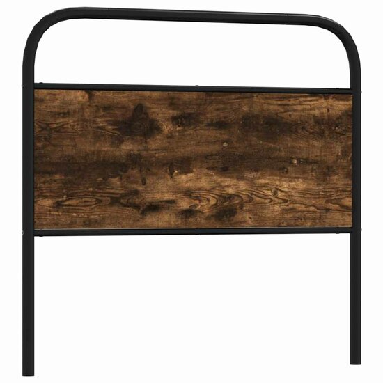Hoofdbord Staal En Bewerkt Hout Kleurig 107 cm Gerookt eiken