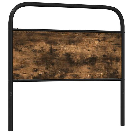 Hoofdbord Staal En Bewerkt Hout Kleurig 107 cm Gerookt eiken