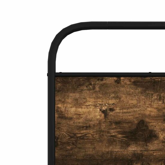 Hoofdbord Staal En Bewerkt Hout Kleurig 107 cm Gerookt eiken