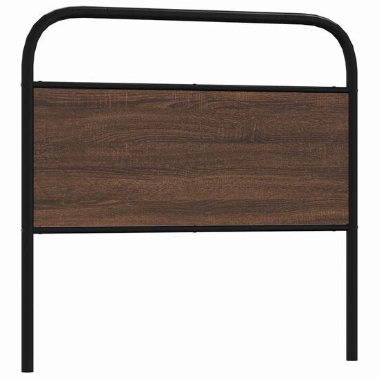 Hoofdbord Bewerkt Hout En Staal Ig 107 cm bruin eikenkleur