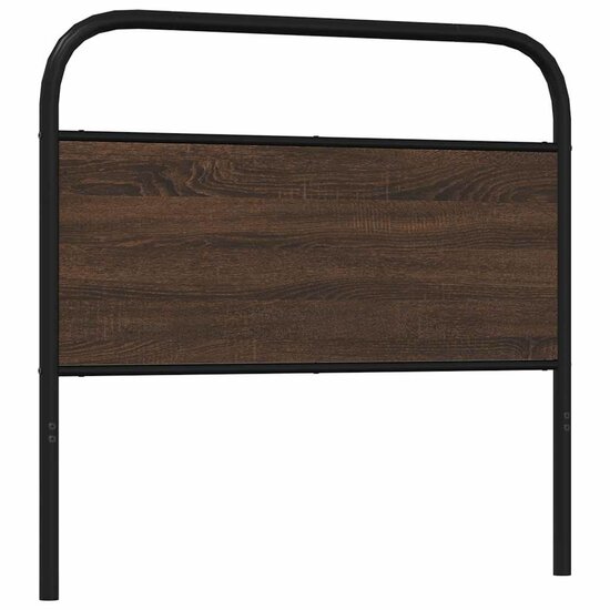 Hoofdbord Bewerkt Hout En Staal Ig 107 cm bruin eikenkleur