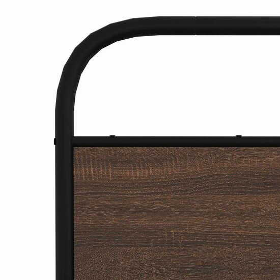 Hoofdbord Bewerkt Hout En Staal Ig 140 cm bruin eikenkleur