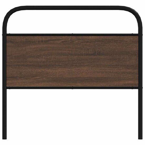 Hoofdbord Bewerkt Hout En Staal Ig 90 cm bruin eikenkleur