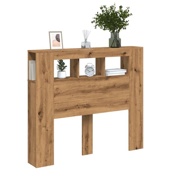 Hoofdeinde Met Led 120X18,5X103,5 Cm Hout Artisanaal Eikenkleur 120 x 103.5 cm artisanaal eikenkleurig