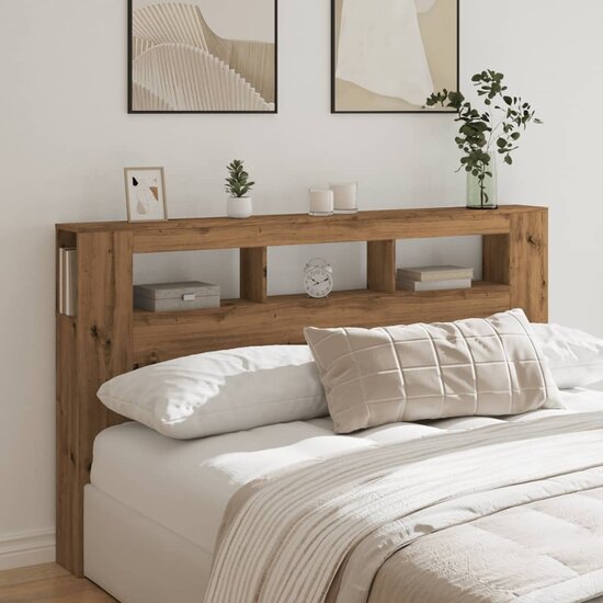 Hoofdeinde Met Led 180X18,5X103,5 Cm Hout Artisanaal Eikenkleur 180 x 103.5 cm artisanaal eikenkleurig