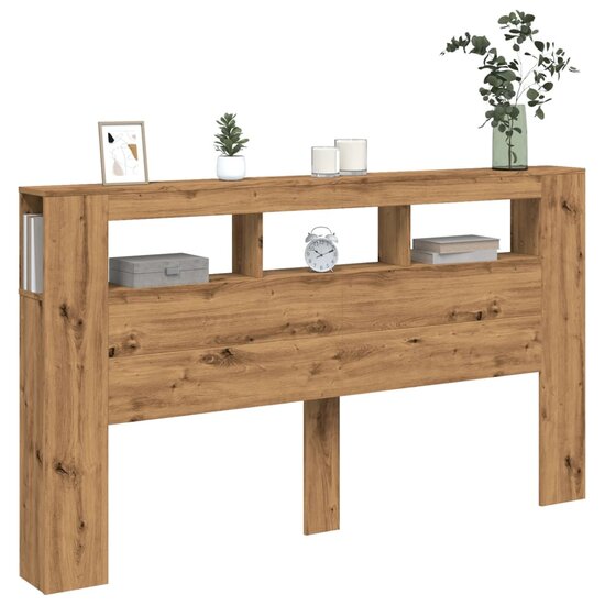 Hoofdeinde Met Led 180X18,5X103,5 Cm Hout Artisanaal Eikenkleur 180 x 103.5 cm artisanaal eikenkleurig