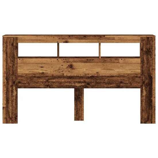 Hoofdeinde Met Led 180X18,5X103,5 Cm Bewerkt Hout 180 x 103.5 cm Oud hout