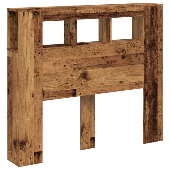Hoofdeinde Met Led 120X18,5X103,5 Cm Bewerkt Hout 120 x 103.5 cm Oud hout