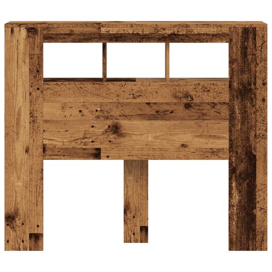 Hoofdeinde Met Led 120X18,5X103,5 Cm Bewerkt Hout 120 x 103.5 cm Oud hout