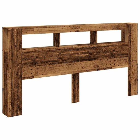 Hoofdeinde Met Led 200X18,5X103,5 Cm Bewerkt Hout 200 x 103.5 cm Oud hout