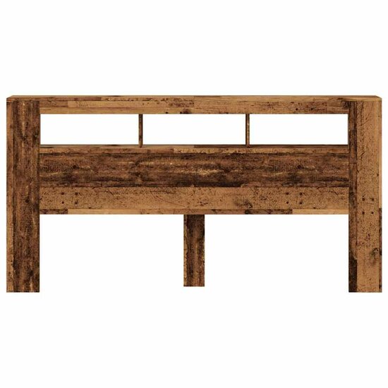 Hoofdeinde Met Led 200X18,5X103,5 Cm Bewerkt Hout 200 x 103.5 cm Oud hout
