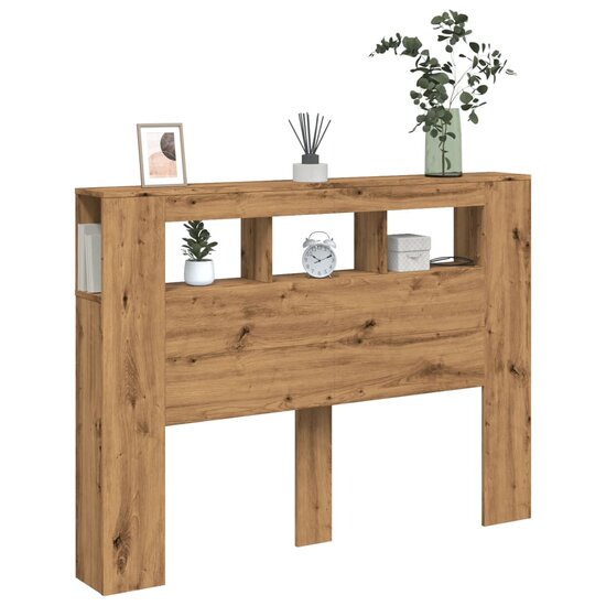 Hoofdeinde Met Led 140X18,5X103,5 Cm Hout Artisanaal Eikenkleur 140 x 103.5 cm artisanaal eikenkleurig