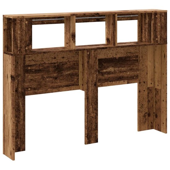 Hoofdeinde Met Led 140X18,5X103,5 Cm Bewerkt Hout 140 x 103.5 cm Oud hout