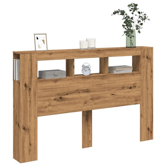 Hoofdeinde Met Led 160X18,5X103,5 Cm Hout Artisanaal Eikenkleur 160 x 103.5 cm artisanaal eikenkleurig