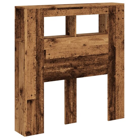 Hoofdeinde Met Led 100X18,5X103,5 Cm Bewerkt Hout 100 x 103.5 cm Oud hout