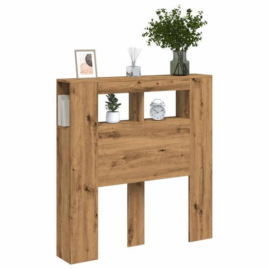 Hoofdeinde Met Led 100X18,5X103,5 Cm Hout Artisanaal Eikenkleur 100 x 103.5 cm artisanaal eikenkleurig