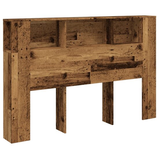Hoofdbordkast 160x18,5x103,5 cm bewerkt hout oud houtkleurig