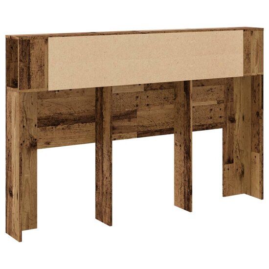 Hoofdbordkast 160x18,5x103,5 cm bewerkt hout oud houtkleurig