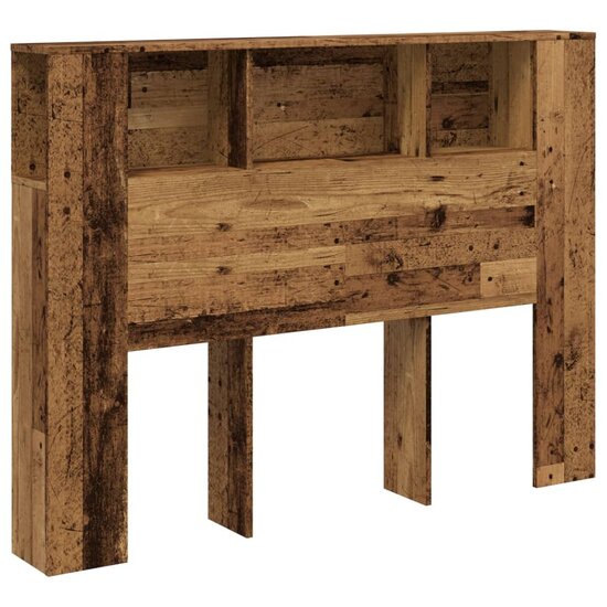 Hoofdbordkast 140x18,5x102,5 cm bewerkt hout oud houtkleurig