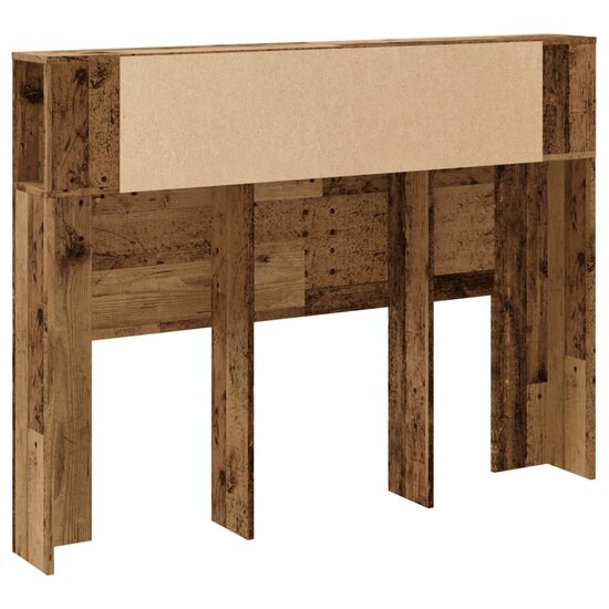 Hoofdbordkast 140x18,5x102,5 cm bewerkt hout oud houtkleurig