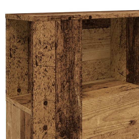 Hoofdbordkast 140x18,5x102,5 cm bewerkt hout oud houtkleurig