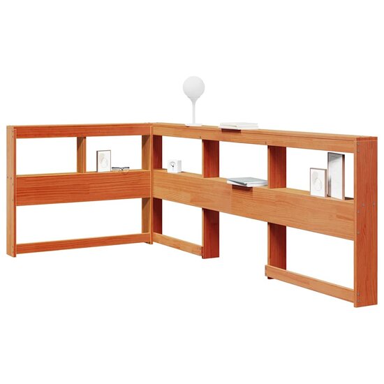 Boekenkast Hoofdeinde L-Vormig 80 Cm Grenenhout 98.5 x 218.5 x 80 cm Wasbruin