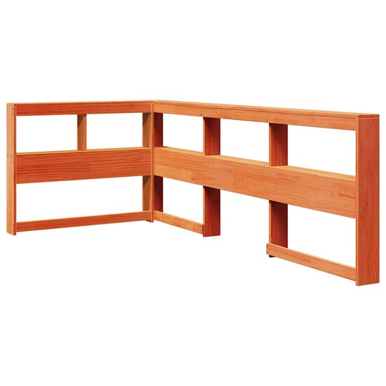 Boekenkast Hoofdeinde L-Vormig 80 Cm Grenenhout 98.5 x 218.5 x 80 cm Wasbruin