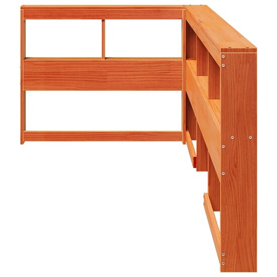 Boekenkast Hoofdeinde L-Vormig 80 Cm Grenenhout 98.5 x 218.5 x 80 cm Wasbruin