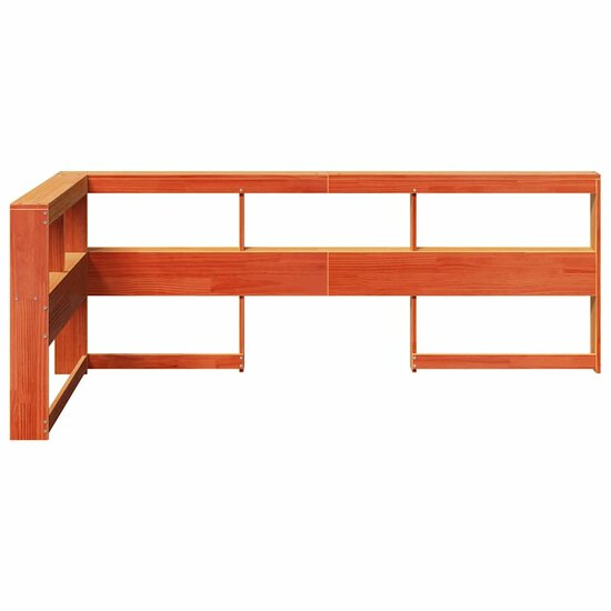 Boekenkast Hoofdeinde L-Vormig 80 Cm Grenenhout 98.5 x 218.5 x 80 cm Wasbruin
