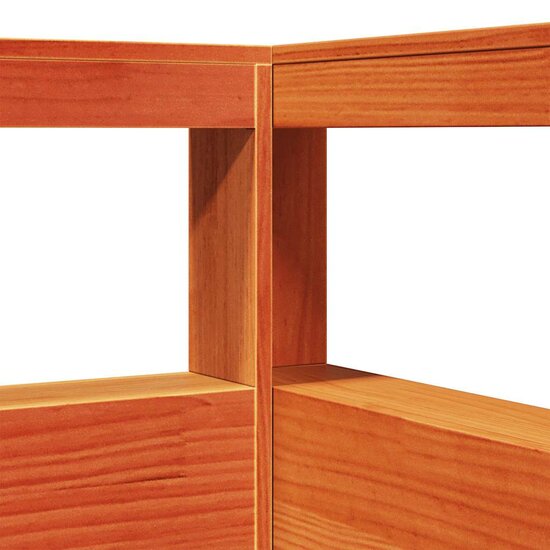 Boekenkast Hoofdeinde L-Vormig 80 Cm Grenenhout 98.5 x 218.5 x 80 cm Wasbruin