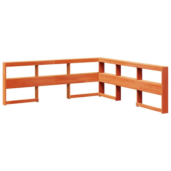 Boekenkast Hoofdeinde L-Vormig 180 Cm Grenenhout 198.5 x 218.5 x 80 cm Wasbruin