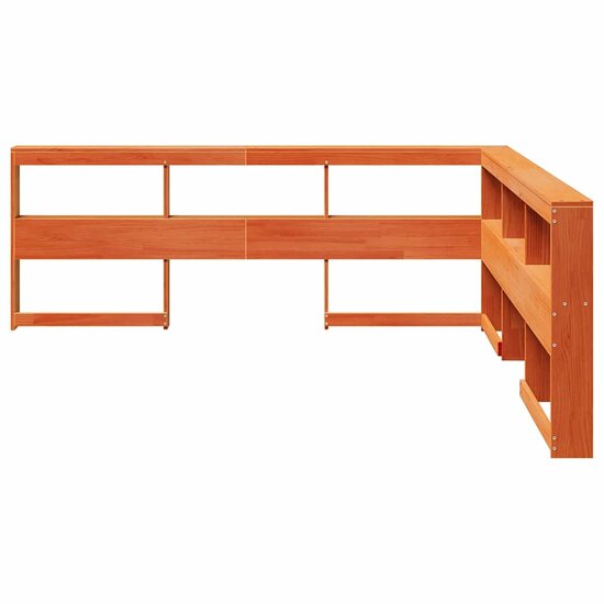 Boekenkast Hoofdeinde L-Vormig 180 Cm Grenenhout 198.5 x 218.5 x 80 cm Wasbruin