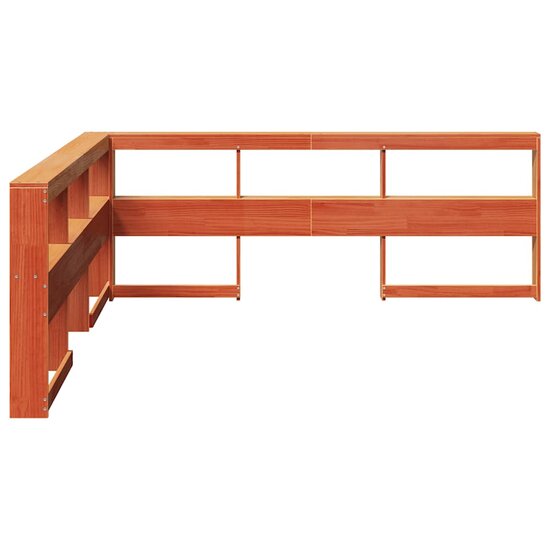 Boekenkast Hoofdeinde L-Vormig 180 Cm Grenenhout 198.5 x 218.5 x 80 cm Wasbruin