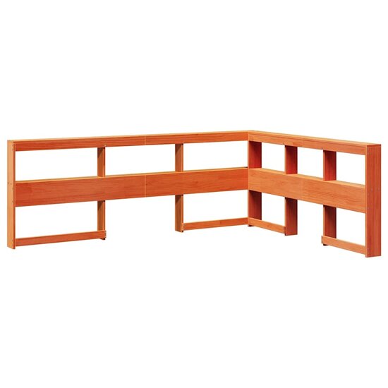 Boekenkast Hoofdeinde L-Vormig 135 Cm Grenenhout 153.5 x 208.5 x 80 cm Wasbruin