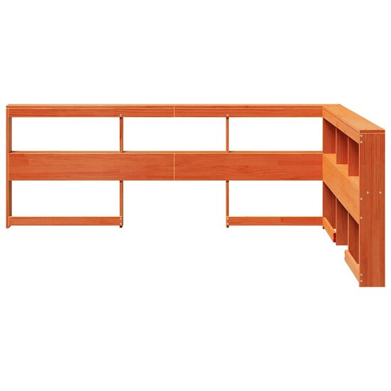 Boekenkast Hoofdeinde L-Vormig 135 Cm Grenenhout 153.5 x 208.5 x 80 cm Wasbruin