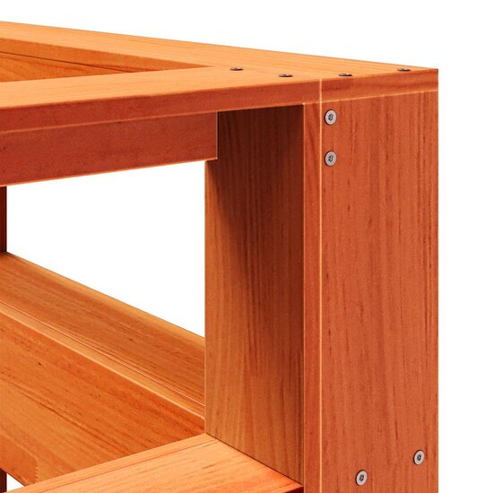 Boekenkast Hoofdeinde L-Vormig 135 Cm Grenenhout 153.5 x 208.5 x 80 cm Wasbruin