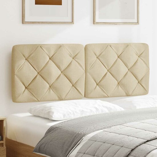 Hoofdbordkussen Stof Kleurig 120 cm Cr&egrave;me