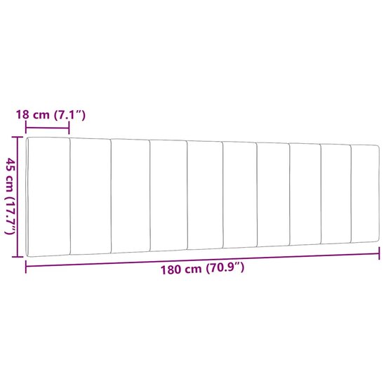 Hoofdbordkussen Stof 180 cm Zwart