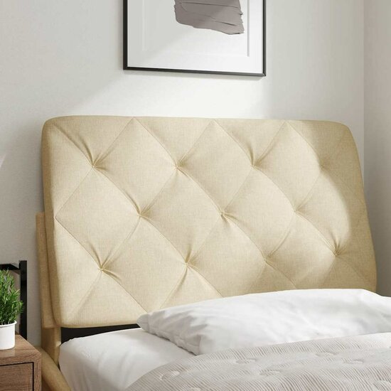 Hoofdbordkussen Stof Kleurig 90 cm Cr&egrave;me
