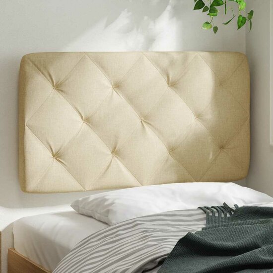 Hoofdbordkussen Stof Kleurig 90 cm Cr&egrave;me