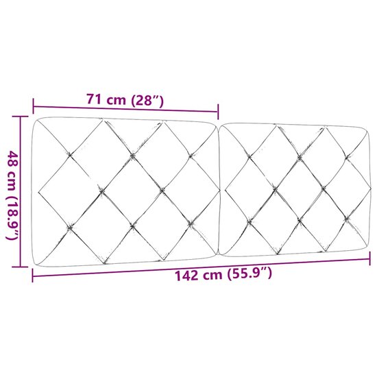 Hoofdbordkussen Stof 140 cm Donkergrijs
