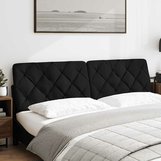 Hoofdbordkussen Stof 180 cm Zwart