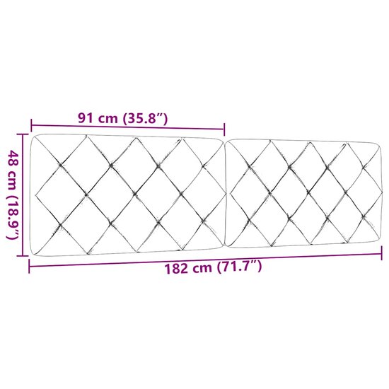 Hoofdbordkussen Stof 180 cm Zwart