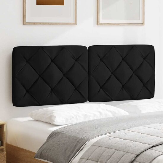 Hoofdbordkussen Stof 140 cm Zwart