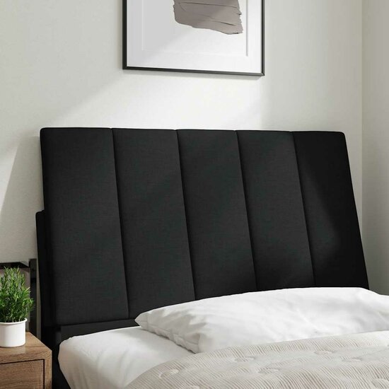 Hoofdbordkussen 80 cm stof zwart