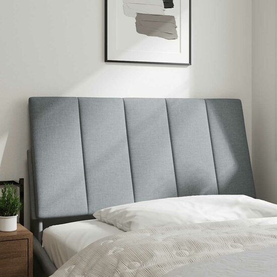 Hoofdbordkussen 100 cm stof lichtgrijs