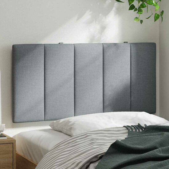 Hoofdbordkussen 100 cm stof lichtgrijs